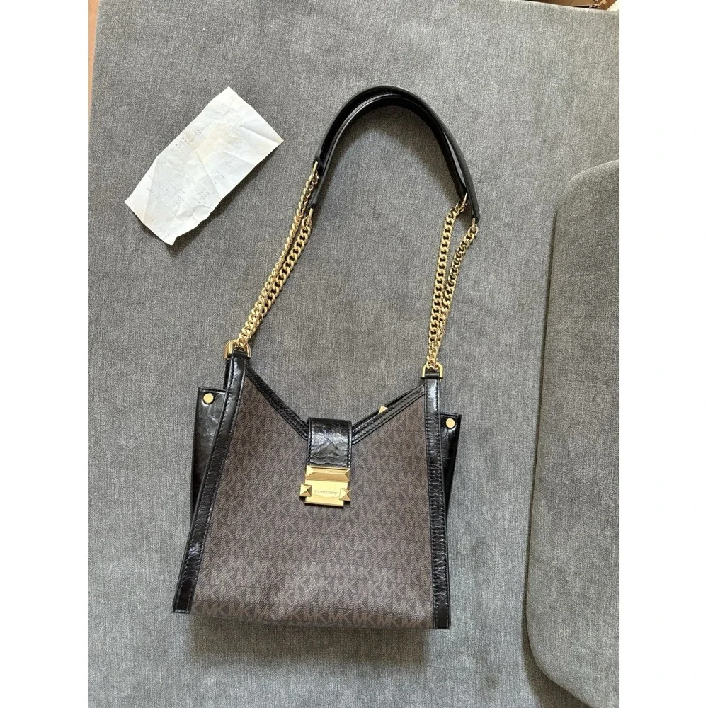 MICHAEL KORS Whitney Signature Small Logo Brown Purse, Wallet, Dustbag MSRP $457